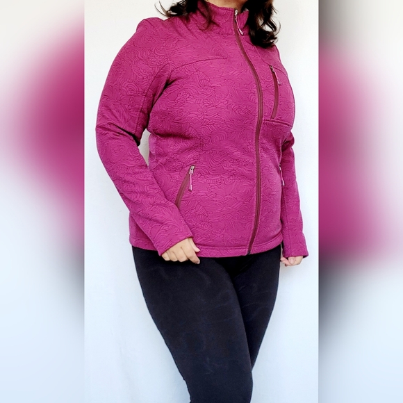 Eddie Bauer Rugged RipStop Textured Microfleece Berry Jacket Trail/Ski Large - Picture 5 of 16